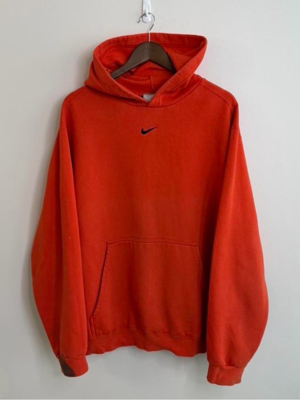 Vintage Nike Center Swoosh Hoodie Made in Canada Orange XL Heavyweight Boxy Y2K